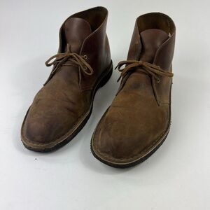 Clarks Desert Boots Size 12 Tan Brown Crepe Sole Chukka Lace Up Leather